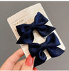 Bowknot hair clips [navy blue] 2 packs