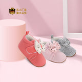 Spring princess spot female baby shoes 0-1 years old bowknot baby shoes cotton soft bottom shoes Velcro toddler shoes