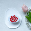 Transparent stand - a plate of cherries
