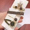 Gray diamond five-piece hairpin set