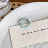 Blue broken silver ring