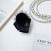 Mink hair small black diamond stand-black