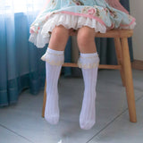 Children's stockings gold and silver lace lace socks mesh thin section children's socks princess lace baby socks girls socks