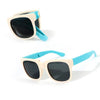 Folding square - beige frame blue legs