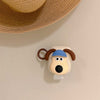 Headphone cover - hat dog - apricot - with brown circle / airpods 1/2 generation