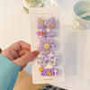 6#purple bow tie hair clip-5pcs set
