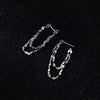 Silver chain stud earrings