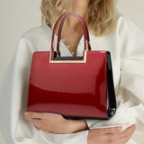 2023 Patent Leather Women's Bag Middle-aged Mom New Simple Fashion Trend Handheld Women's Bag Shoulder Women's Bag One Piece Dropshipping