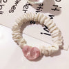 7#beige water ripple heart ring-2pcs