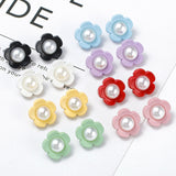 Small fragrance color flower pearl button plastic children's baby children's clothing knitted sweater five-leaf flower hand-sewn button
