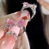 J69 pink bowknot ring