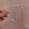 Blue butterfly pendant twist bracelet #sz139