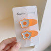 7#orange flower hairpin-2pcs