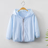 Long sleeve hooded sun protection clothing blue / 90cm