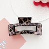 Faux metal grab clip - leopard gray / plastic
