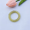 Transparent telephone cord hair tie-grass green