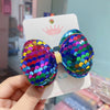 2# double layer sequin bow tie hair clip-dark color
