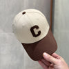 Brown peaked cap c letter stitching / (54-58cm) adjustable