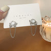 A pair of s925 silver needle geometric stud earrings