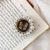 Pearl diamond ring - no. 1 tie bow - black