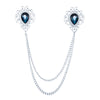 Silver bottom hole blue diamond