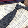 Navy checkered tie hand tied *8cm