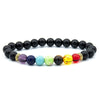 Black glass colorful bracelet