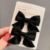 Bowknot hair clip-[black pair]