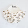 1 pack-gauze bibs with green leaves and red flowers