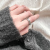 Leaf letter ring [alloy]