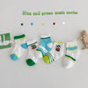 1355 blue and green contrast color mesh socks / s (recommended foot length 12-15cm) about 1-3 years old
