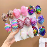 Super cute children's laser bow hairpin sweet and cute sequins broken hair side clip girls baby hairpin headdress