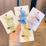 New style little girl side bangs clip baby twist braid head jewelry butterfly hair clip princess style sweet hair accessories