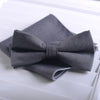 Gray solid color (bow tie + pocket square)
