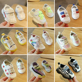 Clearance sale children's sports toddler shoes boys and girls spring and autumn skate shoes girls soft bottom single shoes candy color baby shoes