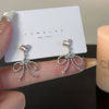 A pair of s925 silver needle bowknot earrings