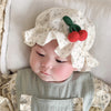 Three-dimensional red cherry beige / hat circumference 38-43cm/reference age 0-6 months