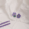 Asymmetric flower stud earrings