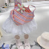Striped suit pink / 80 cm