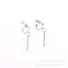 Alloy ear clip straight rod, 1 piece