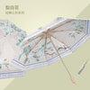 Three-fold gold aluminum alloy umbrella stand - pear white flower