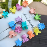 Small flower mini rainbow Hyuna hair clip colorful children's small claw clip rabbit candy peas clip baby butterfly headdress