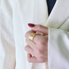 Wide applique gold ring / us size 6