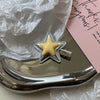 Yellow silver double layer star clip