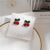 Red cherry stud earrings