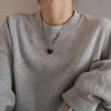 Alphabet heart necklace black