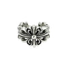 Classic chroe heart cross ring silver plated / adjustable opening