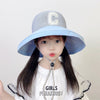 Letter c blue / 3-8 years old (hat circumference 50-54cm) + windproof rope