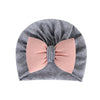 Light gray + leather pink fat bow / s34cm 0-6 months (35-40cm)