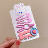 Cute four-piece hair clip set (pink individual packaging)